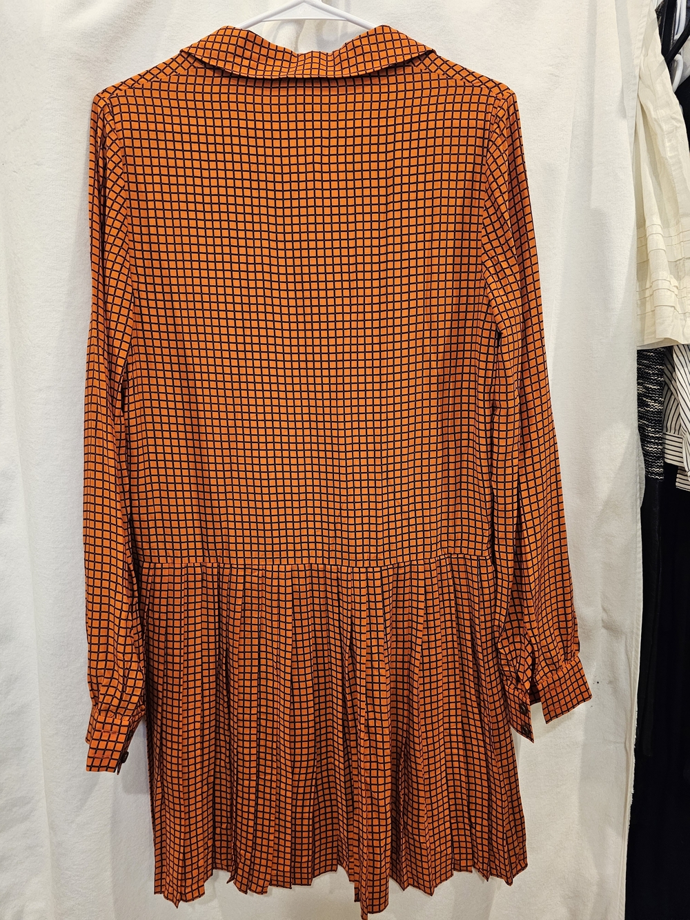 kate spade Orange and Black Checked Long-Sleeve Shirt Dress $110 obo - Picture 6 of 16